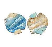iplusmile home decor plaque beach fish wall decor 2pcs rustic wooden fish shaped lightweight easy to hang nautical decorations for bathroom summer decoration