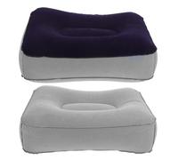 iplusmile Inflatable Foot Rest Cushion Portable Travel Leg Rest Stool Comfortable PVC Flocking Material Lightweight Soft Foot Relax Pad for Office and Outdoor Use