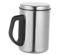 iplusmile Insulated Stainless Steel Tea Cup with Handle Heat Resistant Water Bottle Cup for Hot and Cold Drinks Compact Lightweight Insulation Bottle with Flat Base for Office and Outdoor