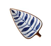 iplusmile Japanese Leaf-Shaped Ceramic Seasoning Dish Mini Tableware for Soy Sauce Dipping Condiments Side Dishes Appetizers Household and Restaurant Use