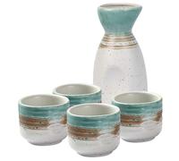 iplusmile Japanese Style Ceramic Sake Set with Kettle and Cups Multi Function Rice Wine Pot and Decorative Sake Cups Kit for Spirits and Table Display Lightweight and Easy to Clean