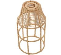 iplusmile Japanese Style Woven Lamp Shade, Khaki Faux Rattan Ceiling Pendant Light Cover, Decorative Lampshade for Dining Room and Rustic Home Lighting