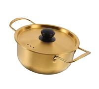 iplusmile Korean Stainless Steel Ramen Noodle Pot with Lid Soup Stockpot with Ergonomic Scald Handles for Fast Cooking Multi Function Cooking Pot for Noodles and Soups
