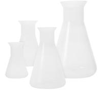 iplusmile Laboratory Flask Set Plastic Erlenmeyer Flasks with Scale 4 Sizes 2Oz 3.4Oz 8.5Oz 17Oz Conical Flasks for Chemistry Experiment Science Study
