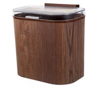 iplusmile Large Wall Mounted Garbage Bin with Lid, Peel and Stick Adhesive Mount Compost Bin for Kitchen, Bathroom, Or Office, Space-saving over Cabinet Trash Can in Walnut Color