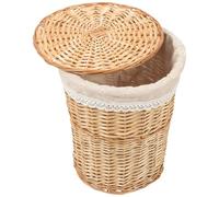 iplusmile Laundry Basket Wicker Spacious Woven Storage Basket with Lid Large Capacity for Clothes and Towels Suitable for Homes Hot Pot Shops