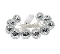 iplusmile LED Mirror Ball String Lights Warm White LED Lamps Indoor Outdoor Hanging Disco Party Decoration for Patio Garden Festive Ambiance