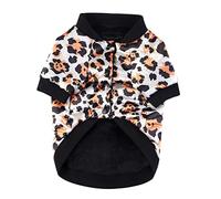 iplusmile Leopard Pattern Small Dog Vest Coat Warm Cotton Puppy Jacket for Winter Autumn Skin Friendly Easy Pull Design Stylish and Comfortable Pet Clothes for Puppies and Small Breeds