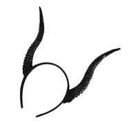 iplusmile Lightweight Black Devil Horns Headband for Women, Decorative Plastic and Resin Cosplay Horn Headpiece, Halloween Hair Accessory and Party Costume