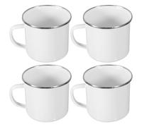 iplusmile Lightweight Enamel Camping Mug Set 4 Pack Outdoor Cups with Heat Transfer Coating Handle for Hiking Picnic Travel 12Oz Water Drinkware