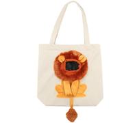 iplusmile Lightweight Pet Canvas Shoulder Bag with 3d Lion Shape, Breathable Pet Carrier Bag for Small Cats and Dogs, Canvas Material with Ample Storage Space for Travel
