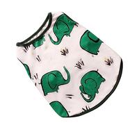 iplusmile Little Elephant Printed Cotton Dog Vest for Outdoor Activities Comfortable Pet Clothes White for Walking and Jogging