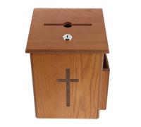 iplusmile Lockable Donation Box with Wide Slot and Wooden Craftsmanship, Tabletop Charity Collection Box for Community and Church Settings