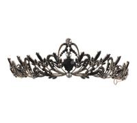 iplusmile Luxury Crown for Women Gothic Baroque Black Bridal Tiara Rhinestone Headpiece for Birthday Wedding Renaissance Queen Headdress