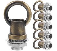 iplusmile M10 Threaded Eye Nut Ceiling Hooks 6Pcs with Nut, Antique Copper Heavy-Duty Hanging Loops for DIY Lighting and Lamp Fixtures