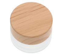 iplusmile Manicure Pen Brush Washing Cup with Lid Frosted Glass Nail Art Liquid Container Medium Size Wood Grain Nail Salon Supply