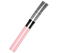 iplusmile Maple Handle Drum Wire Brush for Percussion Instrument, Portable Wooden Drum Brush Pair, High Carbon Steel Bristles Suitable for Students