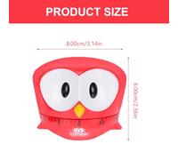 iplusmile Mechanical Kitchen Timer 60-minute Cartoon Animal Cooking Timer with Loud Alarm, Red Owl Design Countdown Time Reminder for Baking and Cooking Use