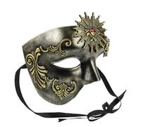 iplusmile Men Steampunk ABS Golden Half Face One-eyed Mask with Adjustable Elastic Band for Adults, Cosplay and Parties
