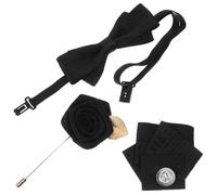 iplusmile Mens Bow Tie Lapel Pin Suit Brooch Black Cloth Firm Attachment Decorative for Formal Business Wedding Men