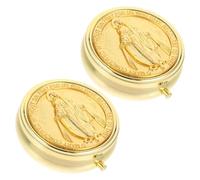 iplusmile Metal Organizer Box Round Vintage Small Rosary Keepsake Case for First Communion and Chalice Storage Moisture-Resistant Jewelry Container