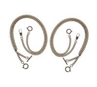 iplusmile Metal Pocket Watch Chain Classic Vintage Style Accessory 2pcs with Secure O Link for Waistcoat and Wallet for Gentleman's Daily Wear and Weddings