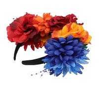 iplusmile Mexican Flower Headband for Women Floral Crown Hair Accessories with Simulated Peony Elegant Party Hair Hoop for Weddings Maternity Photoshoots Festival Decoration