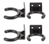 iplusmile Microphone Wall Mount Hook Universal Plastic Mic Holder with Screws for Hotel Use and Conference Spaces, 4 Pcs, Black