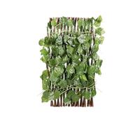 iplusmile Mini Artificial Garden Fence Grape Leaf Pattern DIY Small Decorative Fake Fence Panel for Balcony Patio