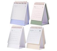 iplusmile Mini Desk Calendar with Stable Structure and Compact Portable Design 4pcs Standing Flip Monthly Planner Simple Paper Desktop Calendar for Workplaces and Labs