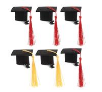 iplusmile Mini Graduation Caps Hair Clips with Versatile Use and Attention to Detail 6pcs in Black Cute Mini Bachelor Cap Hairpin for Graduation Period for Photo Shoots