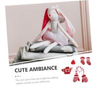 iplusmile Mini Knit Winter Doll Clothes with Scarf Gloves Sweater and Socks Soft Doll Outfit Accessories for Festive Dollhouse Decoration and Imaginative Play