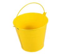 iplusmile Mini Metal Candy Bucket with Handle Yellow Tin Pail for Party Favors Small Treat Holder for Halloween Votive Candles Trinkets and Mini Plants Festive Decorative Biscuit Container