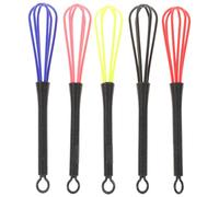 iplusmile Mini Plastic Whisk Set of 5 Small Balloon Whisks for Kitchen and Hair Dye Mixing with Hook Handle 7.3 Inch Length