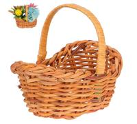 iplusmile Mini Wicker Basket with Handle - Natural Rattan Storage for Easter Eggs, Wedding Favours, Candy & Flowers - Tiny Hanging Basket for Home & Party Decor