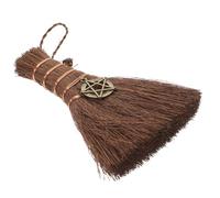iplusmile Mini Witch Broom Pendant Car Hanging Charm Vintage Style Halloween Decoration with Crystal Accent Delicate Brown Broomstick Ornament for DIY Jewelry and Seasonal Decor