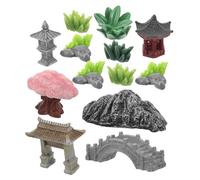 iplusmile Mini Zen Garden Accessories Chinese Style Miniature Pavilion and Stone Pagoda Figurines Micro Landscape Ornaments for Fairy Gardens Terrariums Bonsai Decor DIY Sand Table Display