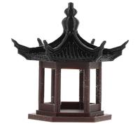 iplusmile Miniature Ancient Style Pavilion Model Bonsai, 3D Printed Small Asian Garden Figurine, Micro Landscape Ornament for Home Table Decor