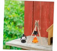 iplusmile Miniature Campfire Model with Firewood Rack for Doll House Camping Kits Realistic Outdoor Scene Adornments Wear Resistant Miniature Prop for Photography and Snowy Christmas