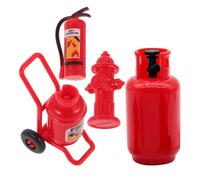 iplusmile Miniature Dollhouse Fire Extinguisher Set Small Fire Hydrant and Large Gas Tank Doll Accessories for Doll House Scene Decoration and Fairy Garden