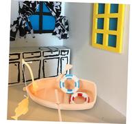 iplusmile Miniature Fishing Boat Set Simulation Model Mini House Decor Tiny Fishing Supplies for Bedroom Living Room Kitchen Display