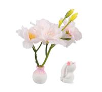 iplusmile Miniature Flower Vase Car Dashboard Decoration, Artificial White Blossom with Purple-pink Colorful Glass, Cute Car Ornament for Interior Aesthetic and Women’s Accessories