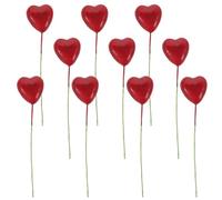 iplusmile Miniature Heart-Shaped Balloons Dollhouse Decor Set with 10 Pieces Including Random Balloon Sticks for Birthday and Dollhouse Accessories