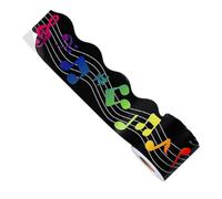 iplusmile Musical Notes Bulletin Board Border 7.5cm X 10m Roll Black Trim for Classroom Music Room School Home Decoration