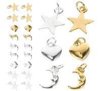 iplusmile Nail DIY Dangle Pendant Manicure Piercing Tool Set Star Moon Pendant Random Color Drill Bead Nail Jewelry Accessory Random Color