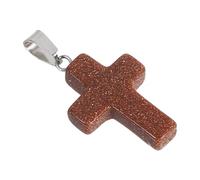 iplusmile Natural Stone Cross Charms Crystal Pendants Versatile Use Meticulously Polished Elegant Style for DIY Jewelry Making Occasions