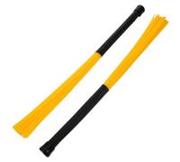 iplusmile Nylon Drum Brush Set for Acoustic Jazz Drums Yellow Wave-shaped Drumsticks with Brush Sticks for Folk Rock Band and Beginner Drummers