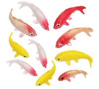 iplusmile Pack of 10 Miniature Fish Props, Koi Fish Toy, Dollhouse Aquarium Decoration, Colourful Miniature Fish, Mixed Style