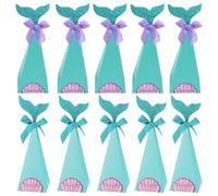 iplusmile Paper Candy Box Pointed Cone Creative Mermaid Shape 40pcs Blue Paper Candy Storage Container for Party and Wedding Packaging for Chocolate and Sweet Treats