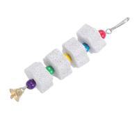 iplusmile Parrot Grinding Stone Chew for Small Animals and Birds, Attachable to Bird Cages, Natural Teeth Grinding Stone with Iron and Plastic Components for Parrot Beak Care and Chewing